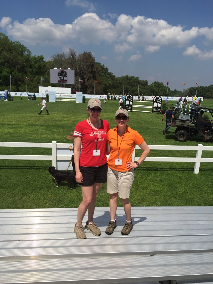 In the background: riders doing their course walk